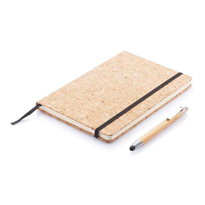 Libreta A5 con bolígrafo touch de bambú personalizada